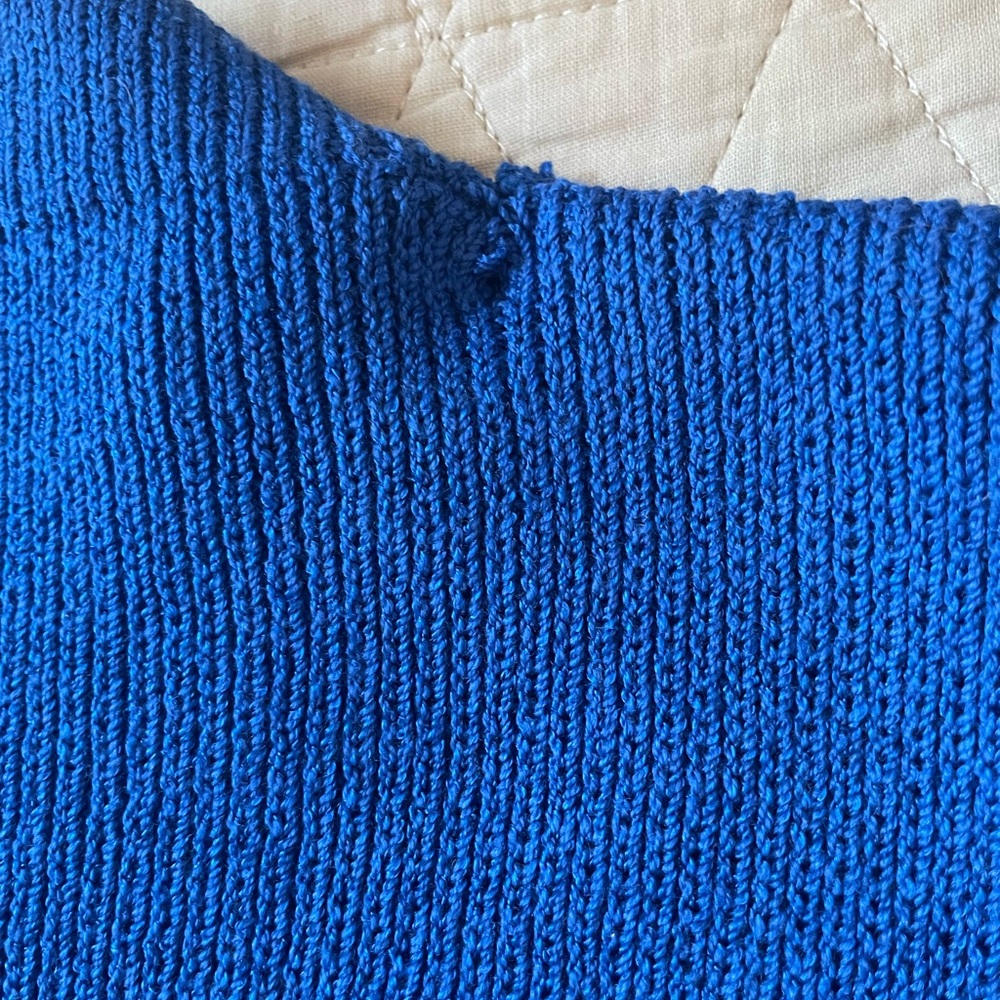 ST. JOHN Vintage Ultra Rare Script 80's Label Santana Knit Blue Jumpsuit Size 6? - Picture 9 of 9